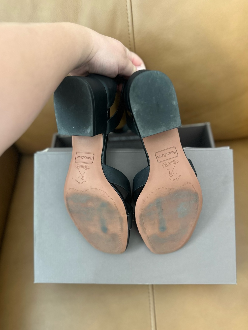 Franco Sarto Black Women's Ankle-Strap Sandals - 8.5 - Picture 6 of 7